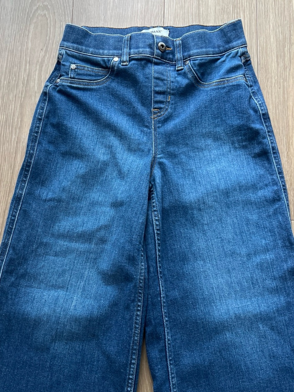 SPANX Dark Blue Wide-Leg Jeans Size Small Petite - Picture 4 of 5